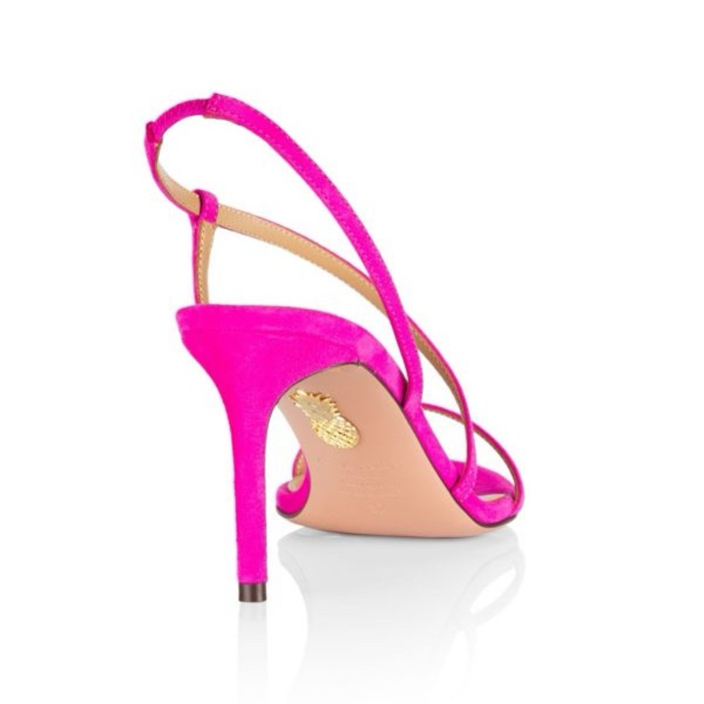 AQUAZZURA Sleek 75MM Strappy Suede Sandals - Picture 4 of 16
